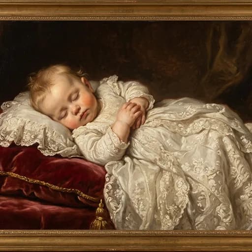 Classic Oil Portrait Baby AI style example