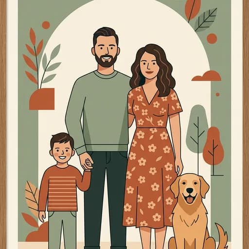 Modern Flat Family AI style example