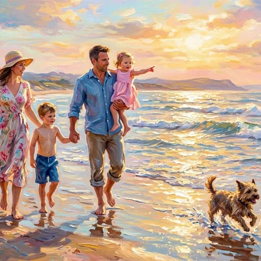 Seaside Impressionist Family AI style example