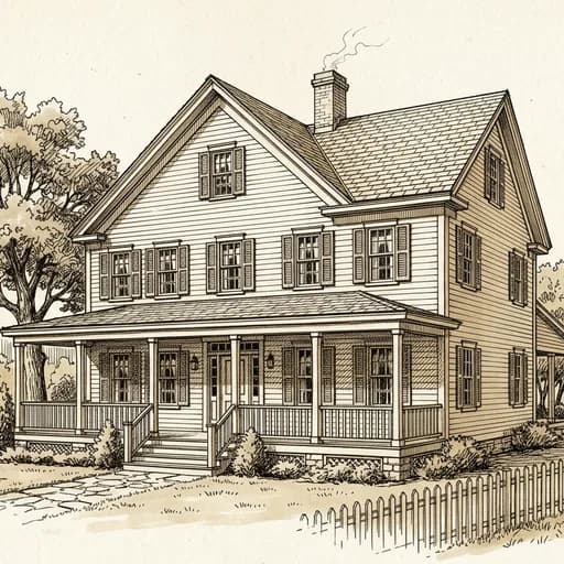 Ink And Wash Study Homes AI style example