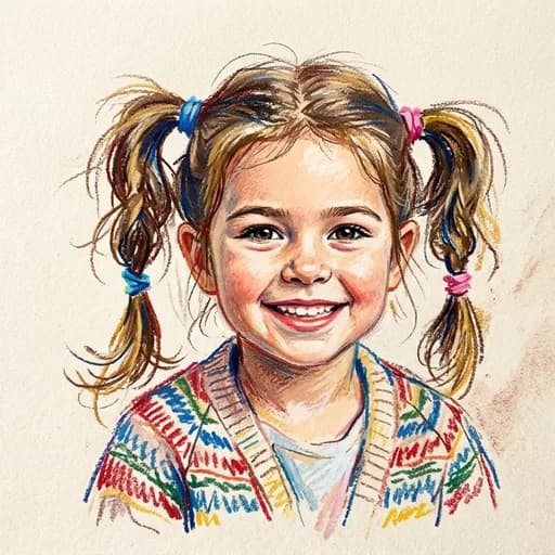 Crayon & Chalk Kids AI style example