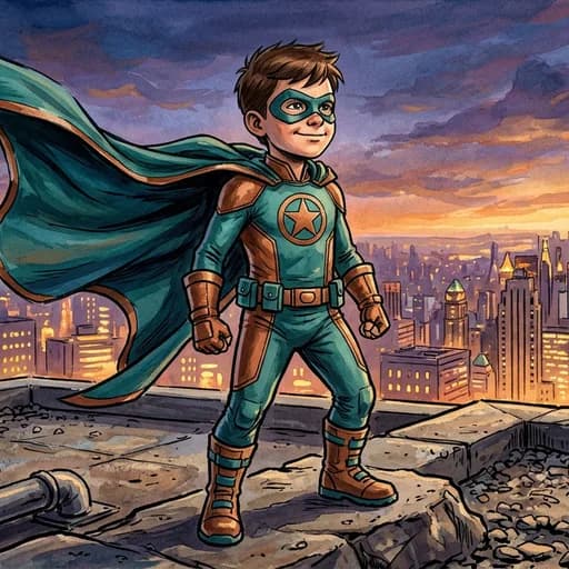 Little Superhero Kids AI style example