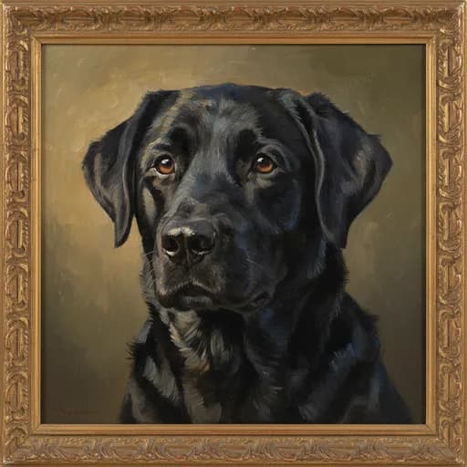 Classic Oil AI portrait style example for a dog mom gift