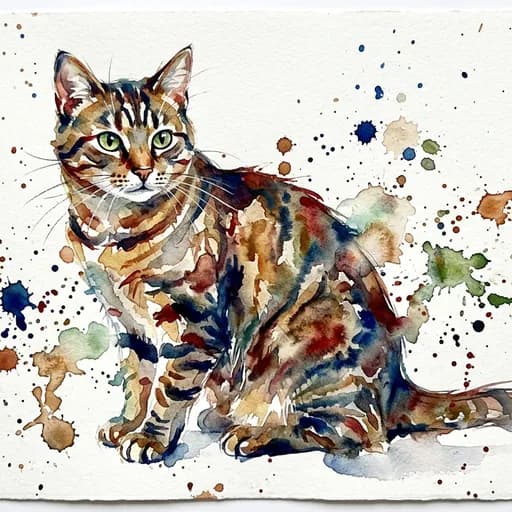 Watercolor Pets AI style example