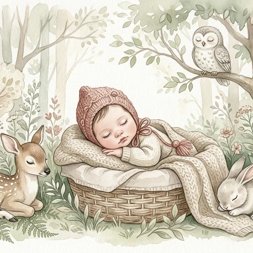 Woodland Friends Baby AI template example
