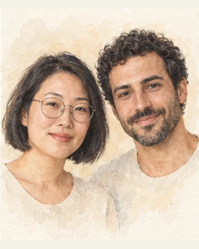 Soft Watercolor Couples AI template example