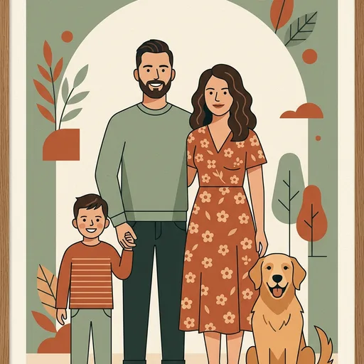 Modern Flat Family AI template example