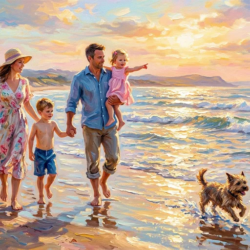 Seaside Impressionist Family AI template example