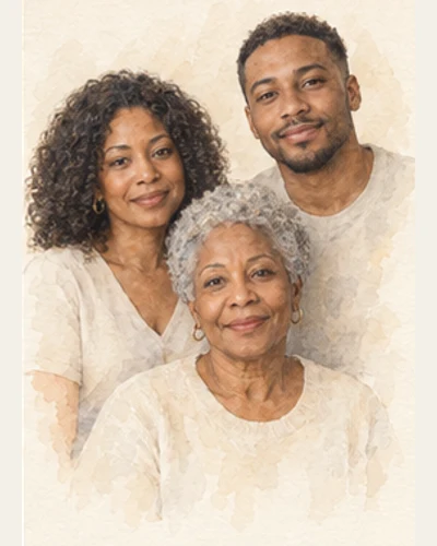 Soft Watercolor Family AI template example